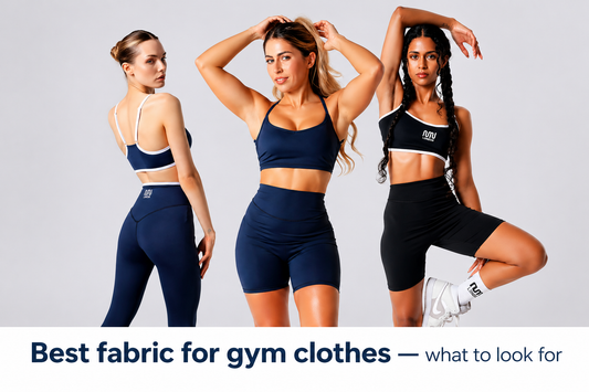 best fabric for gym clothes alt="woman wearing breathable, moisture-wicking gym clothes made from high-performance fabric"