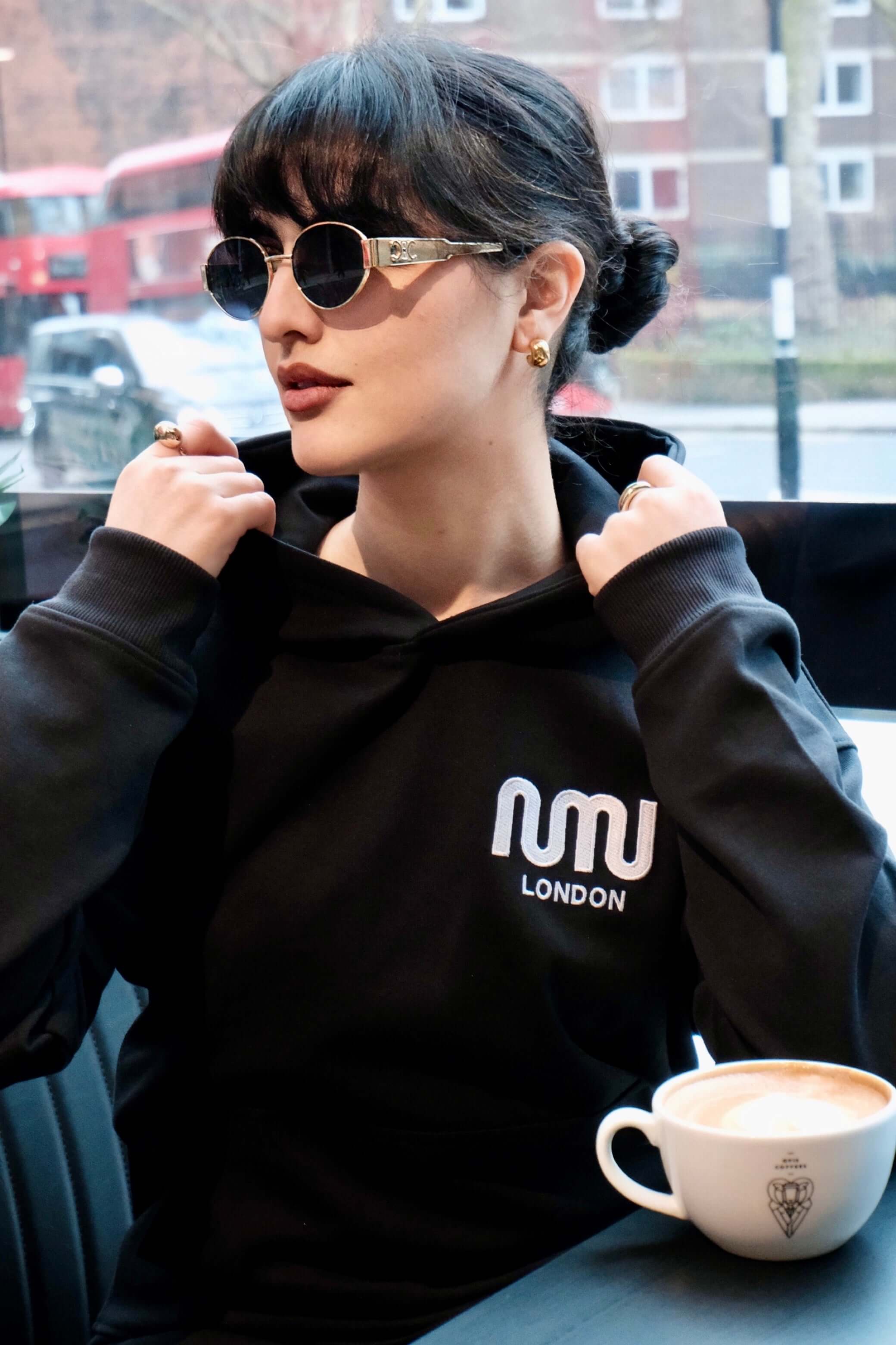 HEAVEN Relaxed Fit Hoodie - Premium Heavyweight Loungewear HEAVEN Hoodie front view HEAVEN Hoodie back view HEAVEN Wide Leg Joggers - Heavyweight Loungewear HEAVEN Joggers front view HEAVEN Wide Leg Joggers lifestyle shot Pulse Sports Bra with white logo