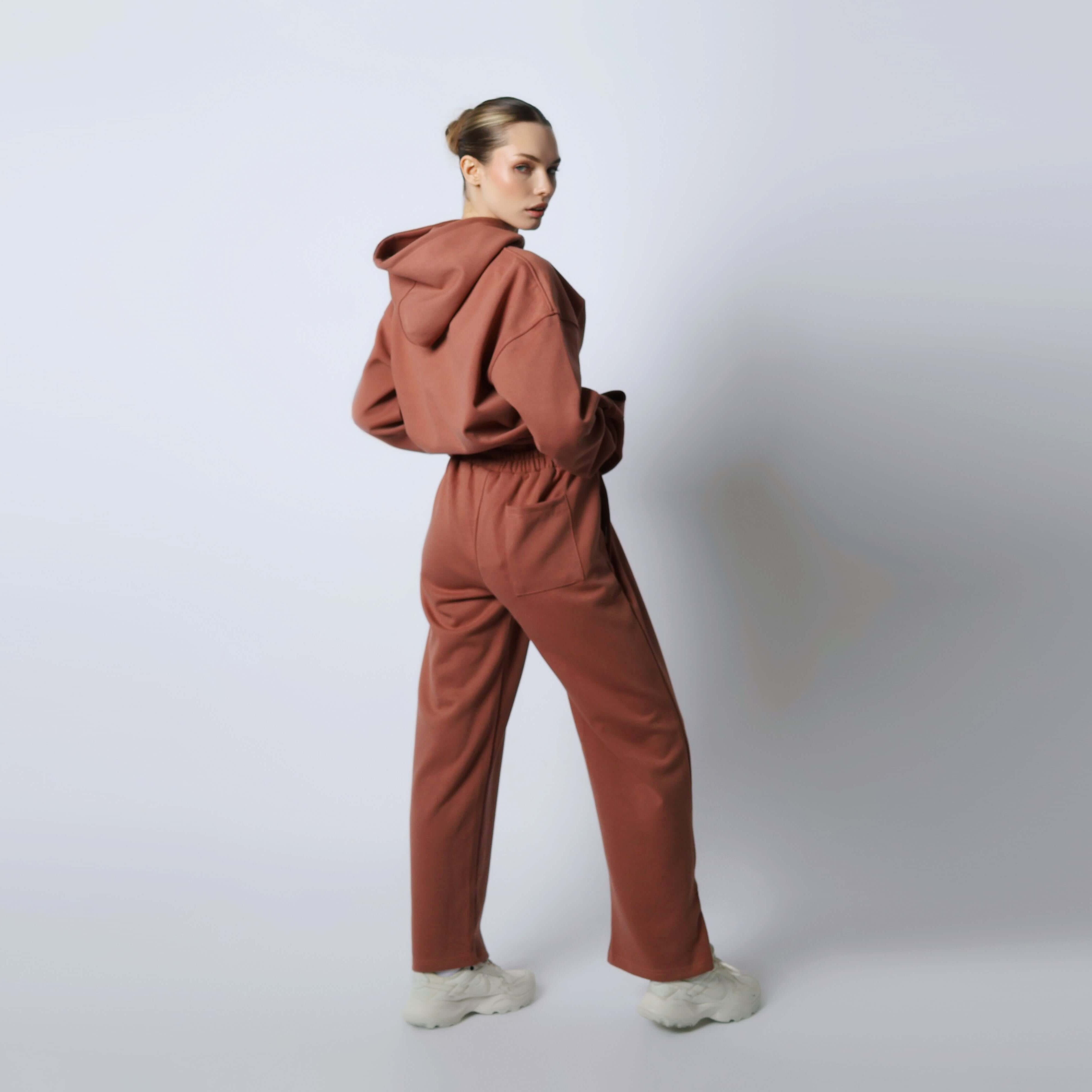 HEAVEN Relaxed Fit Hoodie - Premium Heavyweight Loungewear HEAVEN Hoodie front view HEAVEN Hoodie back view HEAVEN Wide Leg Joggers - Heavyweight Loungewear HEAVEN Joggers front view HEAVEN Wide Leg Joggers lifestyle shot Pulse Sports Bra with white logo