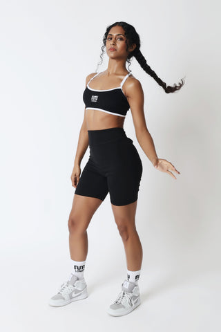 MN London black shorts women full gym outfit activewear UK