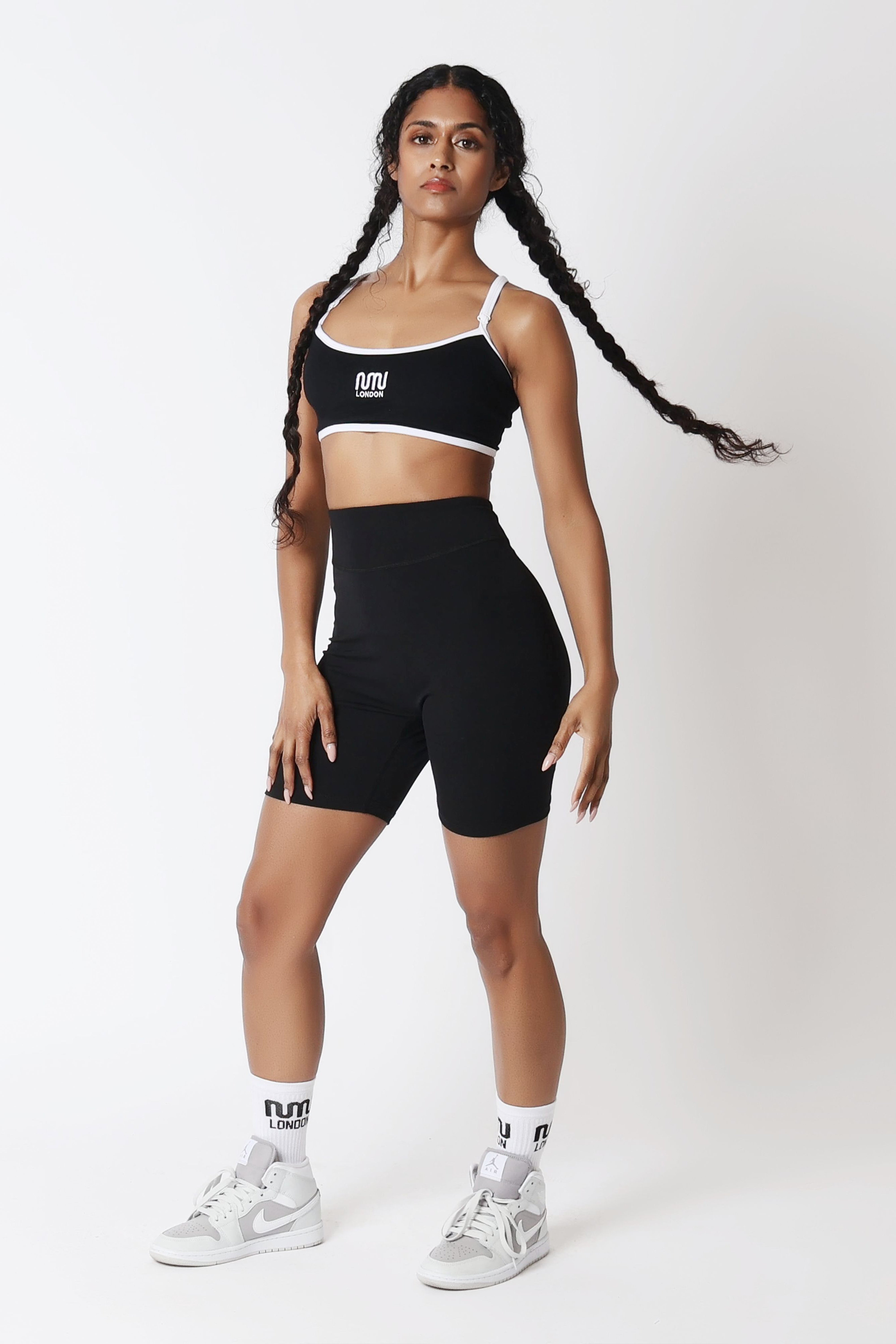 SoftMotion fabric close-up black gym shorts MN London soft stretch